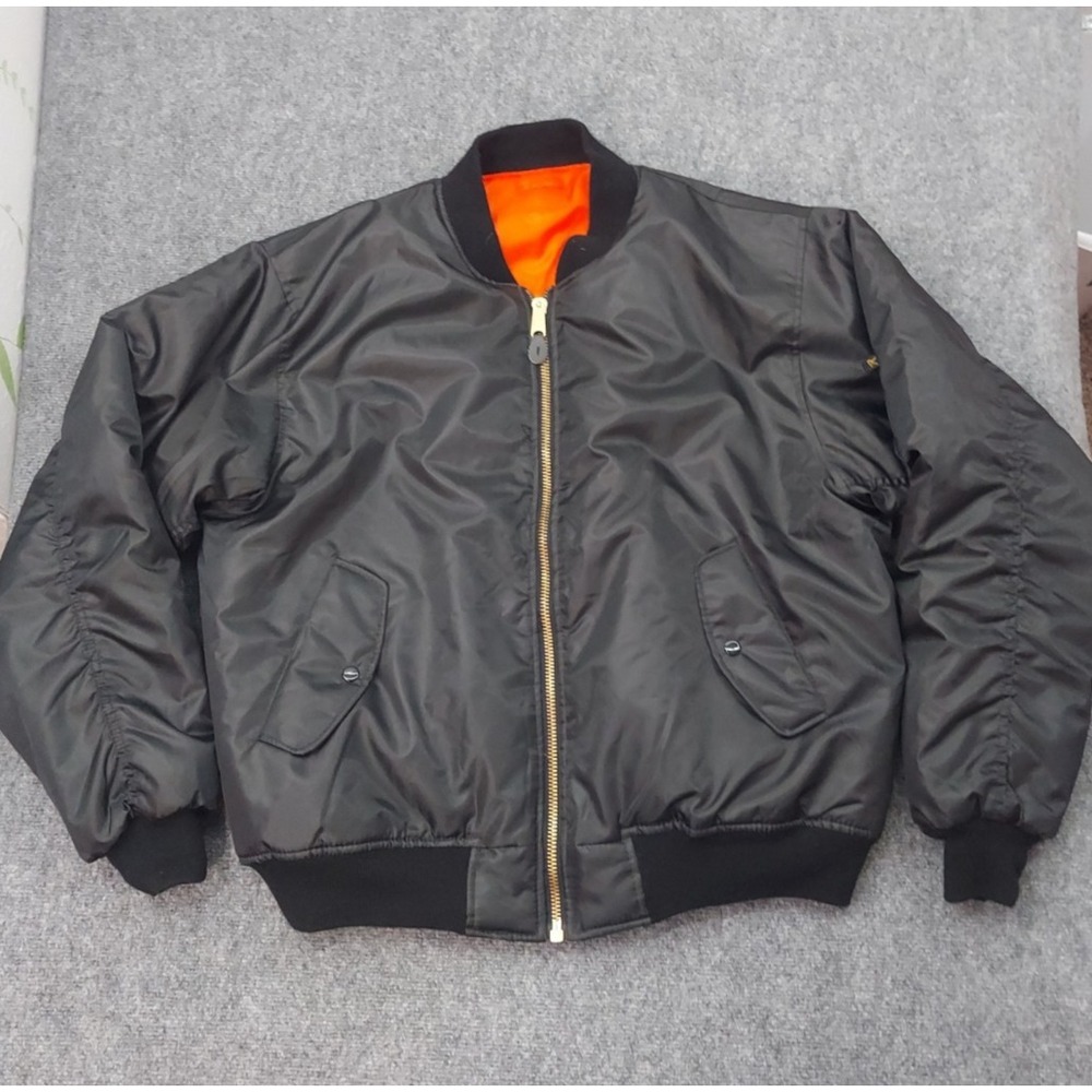 Rothco‎ Jacket Men 3XL Black MA-1 Flyers Intermediate Bomber Reverse Nylon
